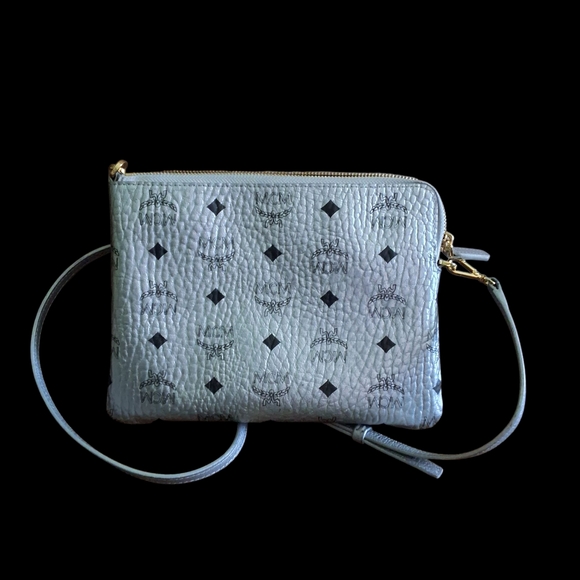 MCM Gray Crossbody Bag with Gold Accents - Picture 1 of 5